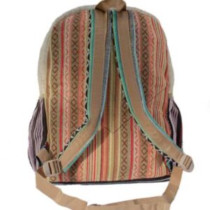 Himalayan Fashion Rainbow Multicolor Large Pocket Hemp American Native Design Backpack