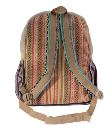 Himalayan Fashion Rainbow Multicolor Large Pocket Hemp American Native Design Backpack