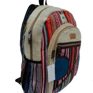 Himalayan Fashion Rainbow Multicolor Large Pocket Hemp American Native Design Backpack