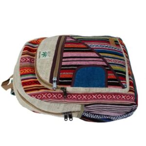 Himalayan Fashion Rainbow Multicolor Large Pocket Hemp American Native Design Backpack