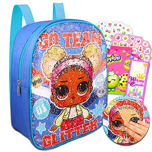 LOL Surprise Backpack Mini for Girls Kids Toddlers - 12" Small LOL Surprise Backpack with Reversible Sequins, Stickers, More | LOL Surprise Party Supplies, Backpack Bundle