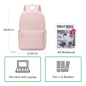 Abshoo Lightweight Backpack for School Classic Basic Water Resistant Casual Daypack Plain Bookbag (Baby Pink)