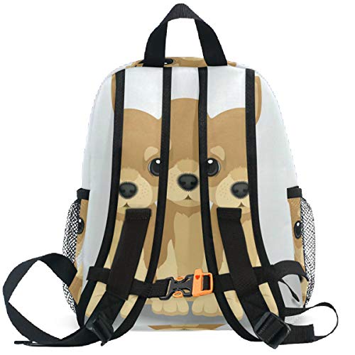 Dog Pattern Backpacks for Kids Girls Boys Chihuahua Puppy Preschool Toddler Bookbag with Chest Strap Mini Elementary Kindergarten School Bags