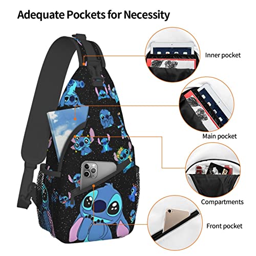 AIDEUX Sling Bag Crossbody Sling Backpack Chest Bag Daypack Purses Shoulder Bag For Women Men Travel Hiking