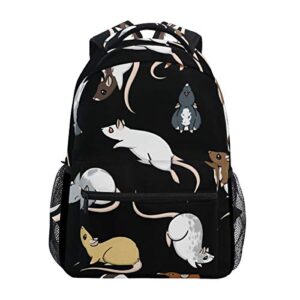 backpacks rat mouse pattern college school book bag travel hiking camping daypack