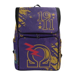 bbgreek omega psi phi fraternity paraphernalia – school college backpack – que – official vendor