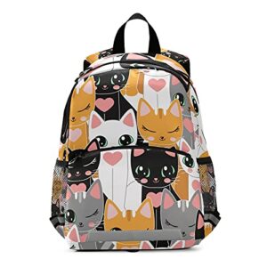 beeplus lovely cats assembly kids backpack 13inch little kid toddler backpacks for boys and girls with chest strap