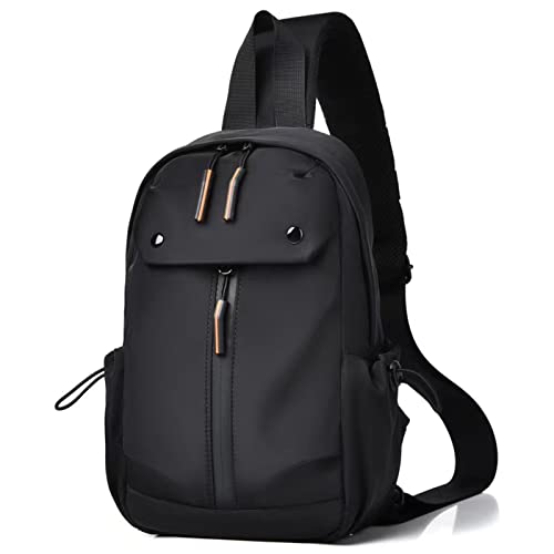 AIWIWH Crossbody Backpack With USB Charging Interface, Sling Bags Chest Bag Outdoor Hiking Travel Daypack For Men Women (Black)