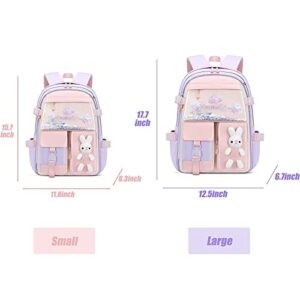 Bunny Backpack, Bad Bunny Backpack For Girls, Cute Large Capacity Waterproof Kawaii Backpack For School (blue, large)