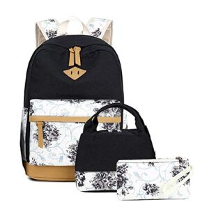 goodking lightweight laptop backpack for women college bookbag stylish casual daypack, black