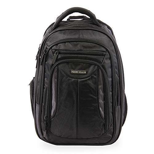 Perry Ellis M160 Business Laptop Backpack, Black, One Size