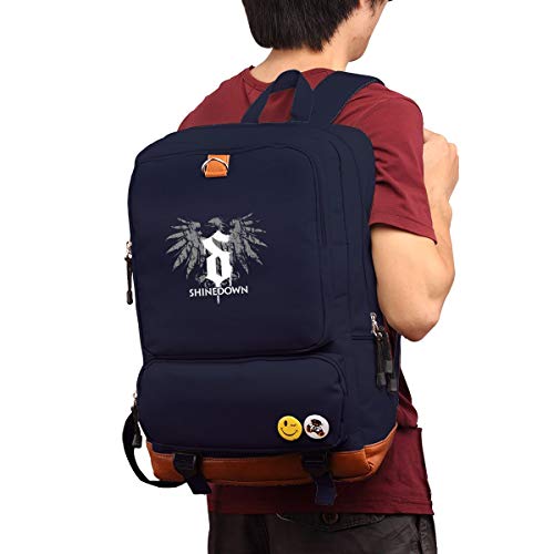 Vintage Fashion Shinedown Graphic Backpack Women Men Travel Hiking Camping Daypack Oxford School Backpack Navy 11.45.117.3