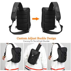 FLO-MOTOR Anti-Theft Sling Chest Bag with USB Large Shoulder Crossbody Backpack