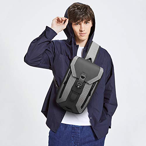 FLO-MOTOR Anti-Theft Sling Chest Bag with USB Large Shoulder Crossbody Backpack