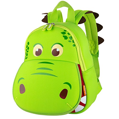 yisibo Dinosaur Backpack Toddler Backpack for Boys Girls Waterproof Preschool Travel Kids Bookbag Backpack for 2-7 Years(Green)