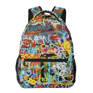 Lightweight Casual Laptop Backpack For for Men and Women, School Bookbag for College (Compatible with Graffiti Wall Art)