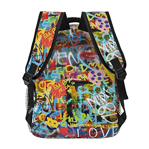 Lightweight Casual Laptop Backpack For for Men and Women, School Bookbag for College (Compatible with Graffiti Wall Art)