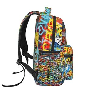 Lightweight Casual Laptop Backpack For for Men and Women, School Bookbag for College (Compatible with Graffiti Wall Art)