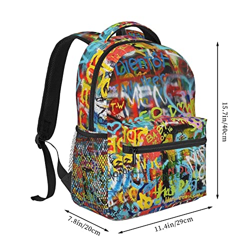 Lightweight Casual Laptop Backpack For for Men and Women, School Bookbag for College (Compatible with Graffiti Wall Art)