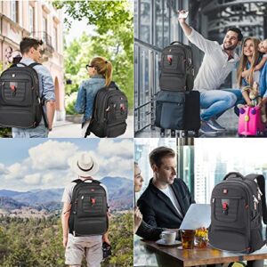 Laptop Backpack for Men Women, College School Business Work 17.3 Inch Computer Backpack Travel Bookbag with USB Charging Port, Waterproof Large Durable Carry-On Backpack (with Golf Cooler Bag）