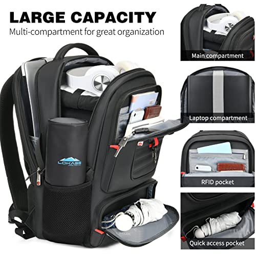 Laptop Backpack for Men Women, College School Business Work 17.3 Inch Computer Backpack Travel Bookbag with USB Charging Port, Waterproof Large Durable Carry-On Backpack (with Golf Cooler Bag）