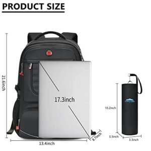 Laptop Backpack for Men Women, College School Business Work 17.3 Inch Computer Backpack Travel Bookbag with USB Charging Port, Waterproof Large Durable Carry-On Backpack (with Golf Cooler Bag）