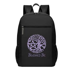 wiccan & pagan sacred school backpack 17 inch laptop backpack travel essential