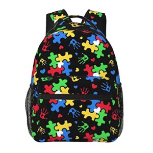 qurdtt autism awareness backpack school bag student bookbag travel hiking camping daypack for girls boys adults