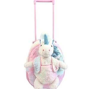 Funday Long Hair Unicorn Kids Backpack with Removable Wheel backpack for girls and boys