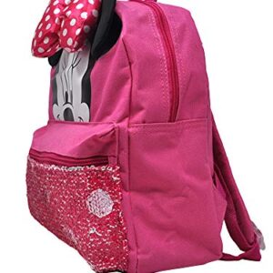 Disney Minnie Mouse Mini Preschool Backpack for Toddler Girls (12) (Minnie Mouse School Supplies Bundle)