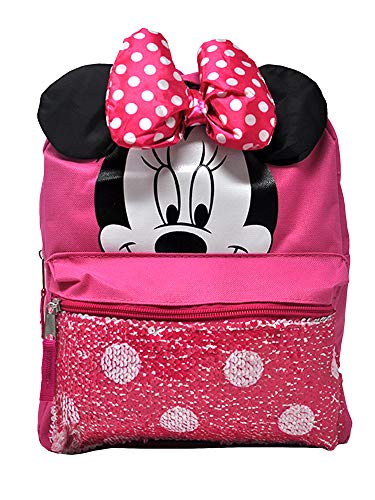 Disney Minnie Mouse Mini Preschool Backpack for Toddler Girls (12) (Minnie Mouse School Supplies Bundle)