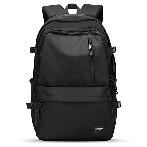 Black Backpack for School, High School Backpack Bookbag for Teen Boys Girls, Lightweight Casual Daypack Backpack for Men Women