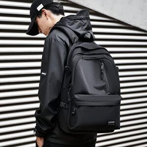 Black Backpack for School, High School Backpack Bookbag for Teen Boys Girls, Lightweight Casual Daypack Backpack for Men Women
