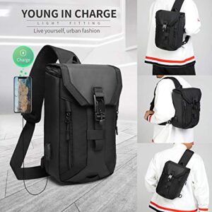 OZUKO Sling Bag Chest Shoulder Backpack Crossbody Daypack Casual Backpack Chest Bag