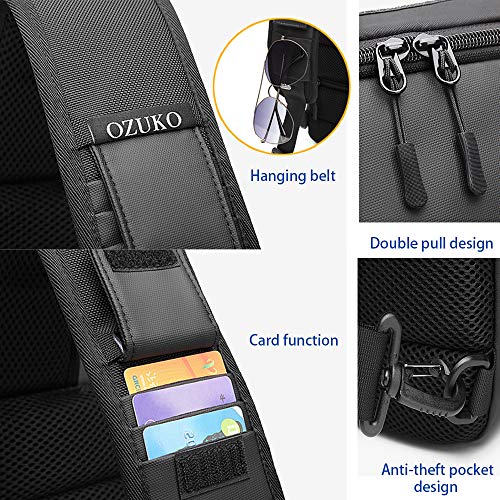 OZUKO Sling Bag Chest Shoulder Backpack Crossbody Daypack Casual Backpack Chest Bag