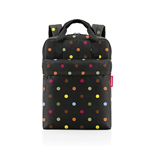 reisenthel Allday Backpack M, 15.6 Inch Laptop Travel Bag, Secure Zippers, Two-Way Carry Handles, Dots