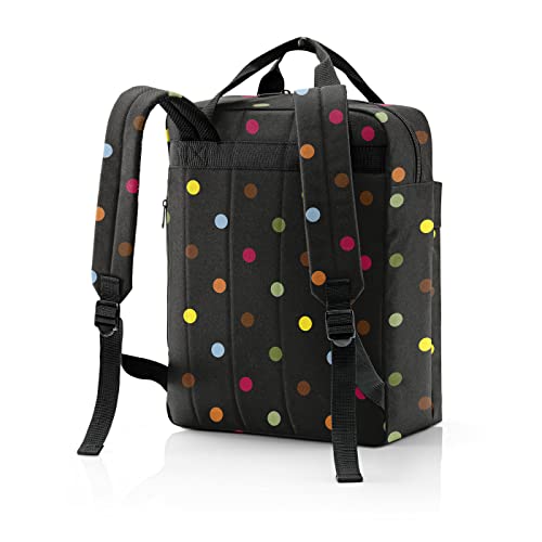 reisenthel Allday Backpack M, 15.6 Inch Laptop Travel Bag, Secure Zippers, Two-Way Carry Handles, Dots