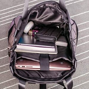 Men 15-inch Laptop Backpacks holographic Geometric Multi-function Backpack Luminous Backpack Female School Bag Travel Daypack (A)