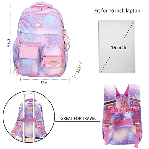 Stylifeo Backpack for Girls, Bookbag Elementary School Bags Anti-Theft Waterproof School Backpack for Girls Teens