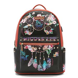 nicole lee large laptop backpack with usb charging port (dream ofall colors)