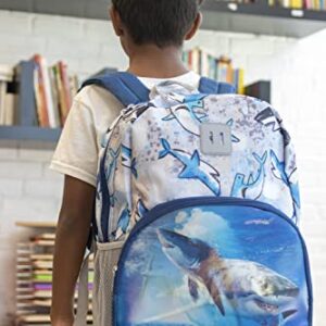 Picture Changing Lenticular Dinosaur Backpack for Boys – Elementary and Middle School Hologram Backpack (Sharks)