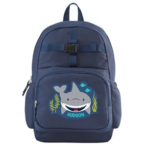 let’s make memories navy graphic backpack – personalized back to school – shark