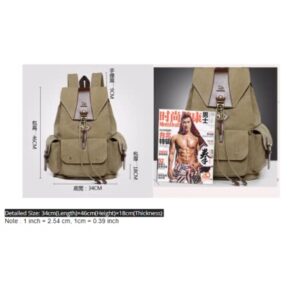 Fashion Men's and Women's Backpack Casual Canvas Drawstring School Bag School Bag Backpack Rucksack Unisex, Black