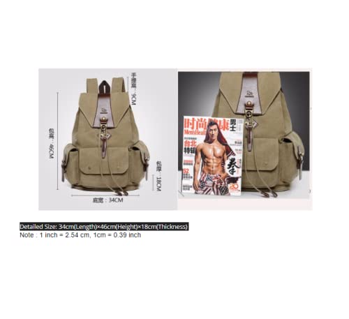 Fashion Men's and Women's Backpack Casual Canvas Drawstring School Bag School Bag Backpack Rucksack Unisex, Black