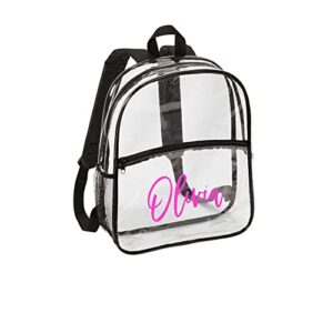 personalized clear backpack 15″ – transparent bag with your text – see through backpacks for school, travel, festival, beach