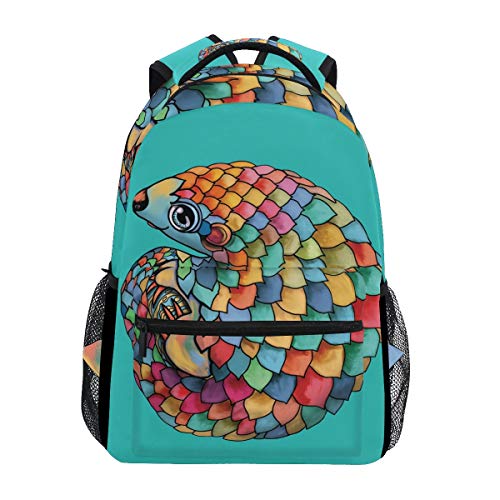 Backpack for Adult Kids Stylish Rainbow Pangolin Backpack Lightweight School College Travel Bags Halloween Christmas Gifts