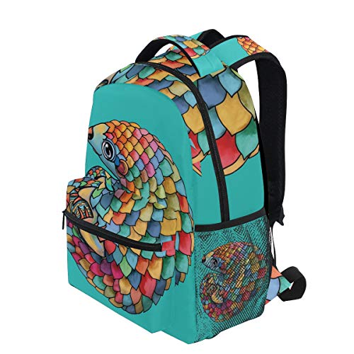 Backpack for Adult Kids Stylish Rainbow Pangolin Backpack Lightweight School College Travel Bags Halloween Christmas Gifts