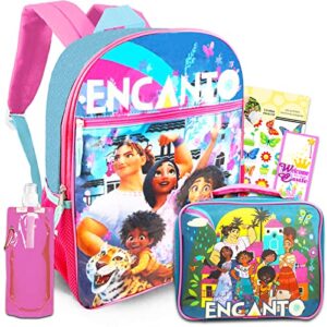 encanto backpack with lunch box set – bundle with encanto backpack, encanto lunch bag, water bottle, stickers, more | encanto backpack for girls disney