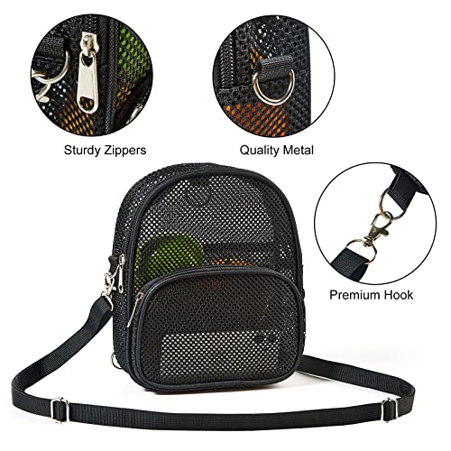 COVAX Mini Mesh Backpack, Lightweight See Through Small Daypack, Fashion Mesh Shoulder Bag with Detachable Strap for Commuting, Travel, Beach, Outdoor Sports