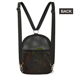 COVAX Mini Mesh Backpack, Lightweight See Through Small Daypack, Fashion Mesh Shoulder Bag with Detachable Strap for Commuting, Travel, Beach, Outdoor Sports